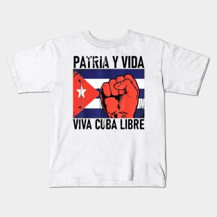 Cuba Flag Cuba Power Pride Vintage Sos Cuba Kids T-Shirt